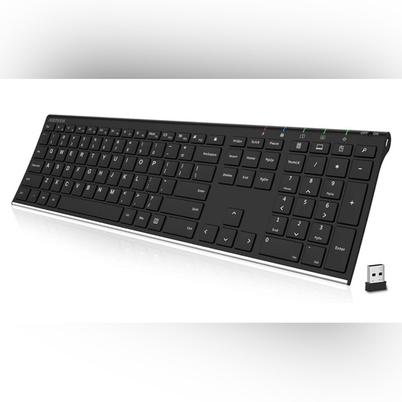 Arteck Other - 2.4G Wireless Keyboard Stainless Steel Ultra Slim Full Size Keyboard  NIB